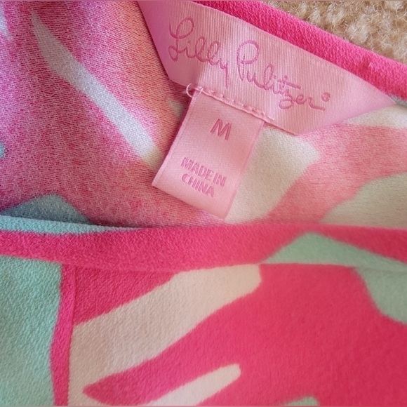 Lilly Pulitzer Sabrina Shift Dress Pink and Teal Patterned - M - Picture 5 of 5